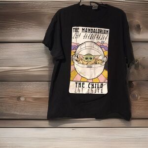 The Mandalorian The Child Grogu XL T-Shirt Star Wars Graphic Tee Men's Black